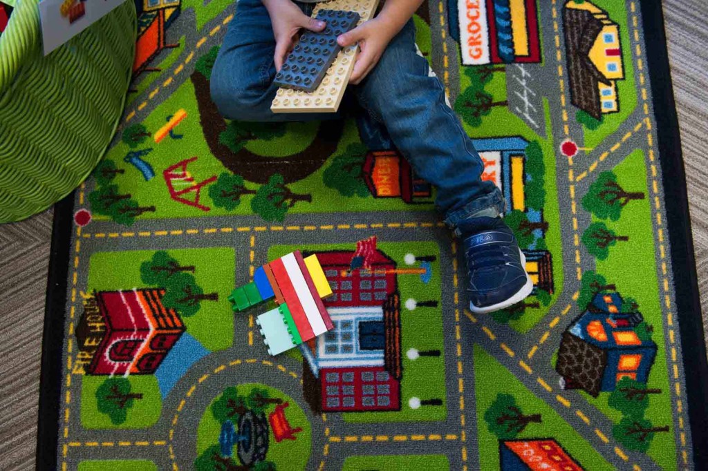 Julian Vargas plays with legos at HOPE Academy, a recently opened pre-school, on Wednesday, September 16, 2015 in Robbins, North Carolina.