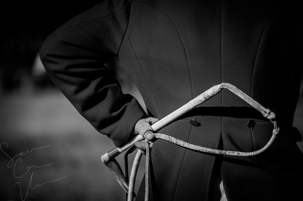 Huntsman David Raley waits with the hounds at the gathering place before the ceremony during the 2015 Blessing of the Hounds and Thanksgiving Day Moore County Hounds Annual Opening Meet at Buchan Field off North May Street on Thursday, November 26, 2015 in Southern Pines, North Carolina.