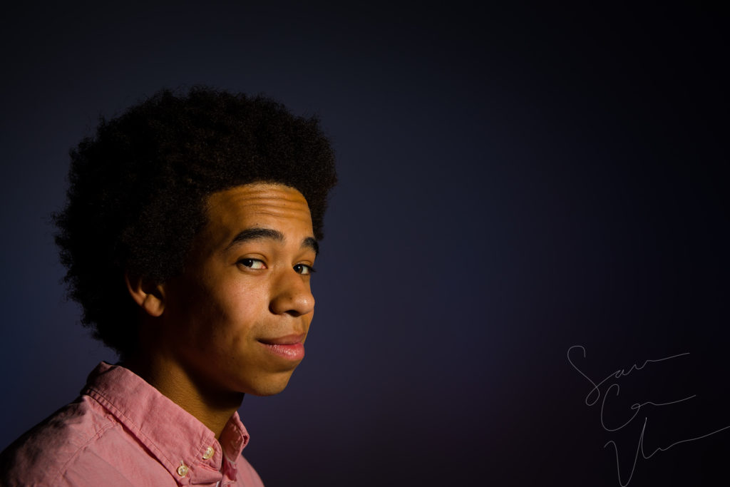 SARA CORCE/Sara Corce Visuals Caleb Elliott stands on stage, going through bits of a comedic routine, for headshots and portraits on Tuesday, April 26, 2016 in Southern Pines, North Carolina. WEBSITE CLR